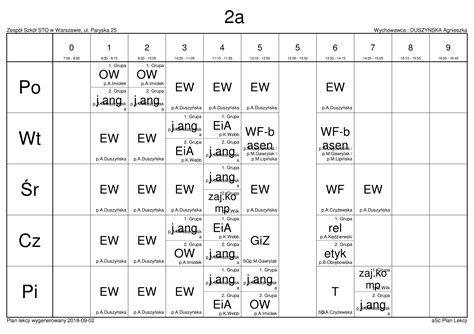 Plan Lekcji 3 Dwujęzyczna Szkoła Podstawowa Nr 5 STO im Zawiszy