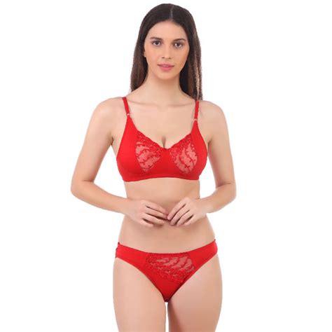 Plain Designer Red Lingerie Set Feature Anti Wrinkle Shrink Resistance At Rs 150 Set In