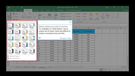 How To Apply Themes To Change The Look Of A Woorkbook In Excel 2016