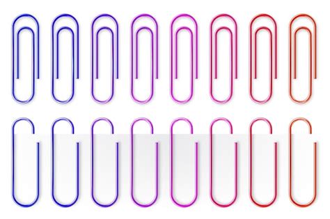 Premium Vector Realistic Colorful Metal Paper Clips Isolated On White