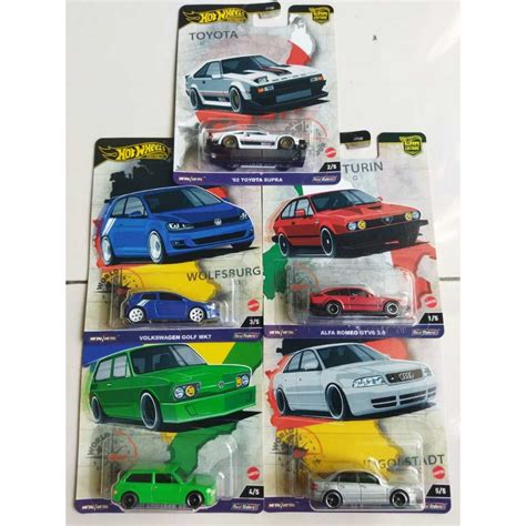 Hot Wheels Premium World Tour Toyota Supra Alfa Romeo GTV6 Volkswagen Golf Mk7 Volkswagen