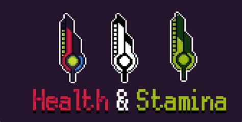 Pixel Art Health & Stamina Bar Assets by Gowl