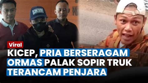 Sok Jago Palak Sopir Truk Kini Kicep Pria Berseragam Ormas Terancam