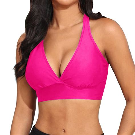 Anineo Women Elastic Swimwear Tops Underwire Full Coverage Bikini Tops Push Up Swim Crop Tops