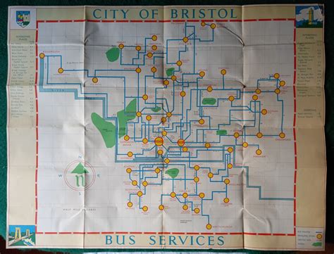 Bristol Bus Map and Timetable July 1948 by Bristol Tramways & Carriage ...