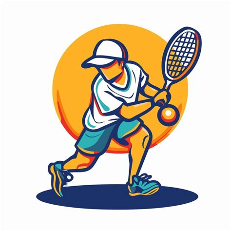 Jugador De Tenis Con Raqueta Y Pelota Ilustraci N Vectorial De Un