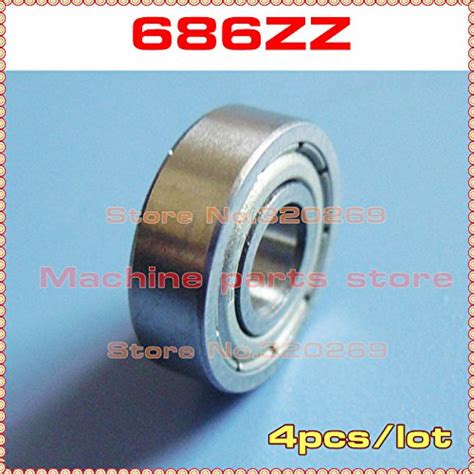 Shomy 4pcs radial shaft ball bearing 686ZZ 6 * 13 * 5 6x13x5mm metal ...