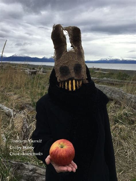 Scary Rabbit Burlap Mask Halloween Horror Costume For Etsy Bunny