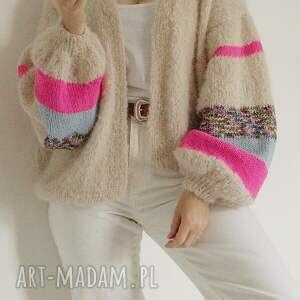 Handmade Kardigan Migel Unikalne Swetry Modny Sweter Lekki Z Alpaki