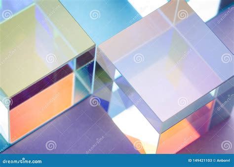 Multi Colored Glowing Glass Cubes Symmetry Abstract Colorful