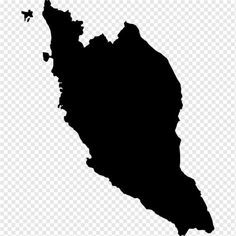 Malaysia Map The Seven Wonders Monochrome Silhouette Flag Of