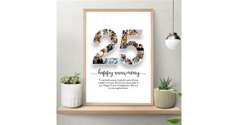 Personalized 25th Anniversary Photo Collage Poster Zazzle