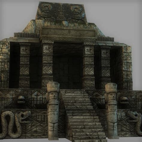 3d aztec temple model