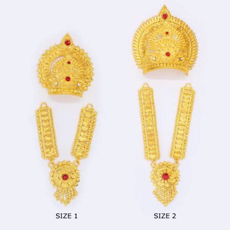 Buy Golden Mukut Crown With Haar Mala For God And Goddess Decor