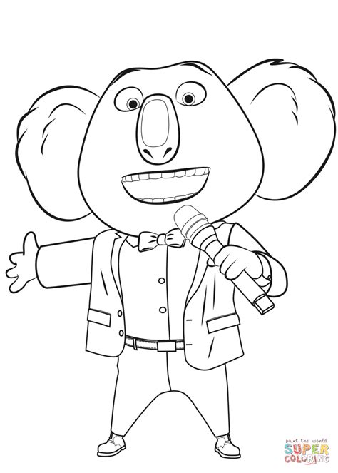 Buster Moon from Sing coloring page | Free Printable Coloring Pages