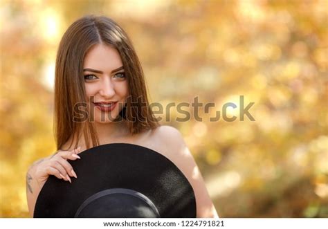 Beautiful Naked Woman Black Hat On Stock Photo 1224791821 Shutterstock