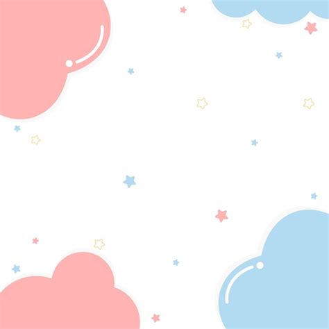 Lindo Fondo Con Corazones Y Nubes Vector Vector Premium