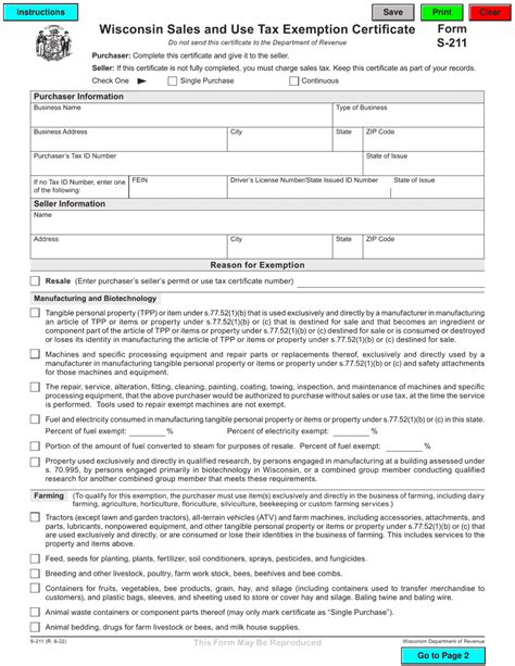 Form S 211 Download Fillable Pdf Or Fill Online Wisconsin Sales And Use