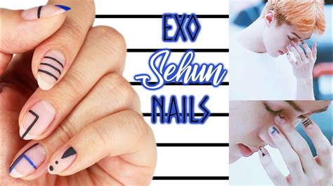 Exo Sehun Nails Minimalistic Korean Men S Nail Art Youtube