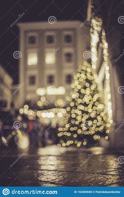 Christmas Market in Salzburg, Lights and City Flair Stock Photo - Image ...