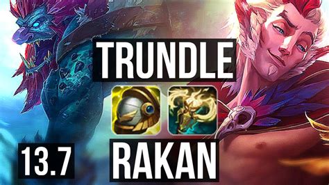 TRUNDLE Jinx Vs RAKAN Xayah SUP 3 2 9 KR Master 13 7 YouTube