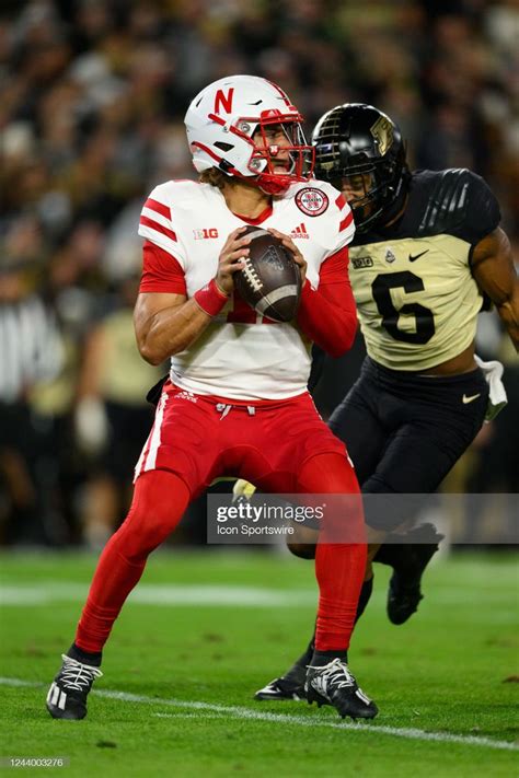 Nebraska Cornhuskers Quarterback Casey Thompson Looks Downfield In