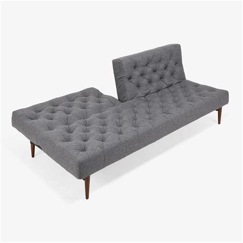 Crashpad Gray Chesterfield Daybed Sofa Tufted Sofa Wooden Leg Sofa