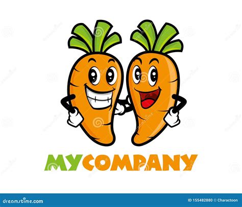 Cartoon Carrot In Twins Mascot Vector Character Stock Vector Illustration Of Icon Green