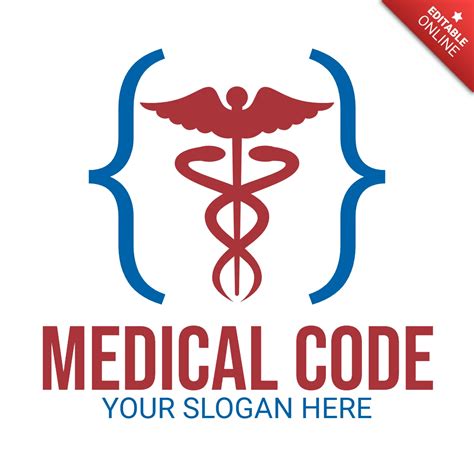 Medical Caduceus Code Logo Design Template Free Design Template