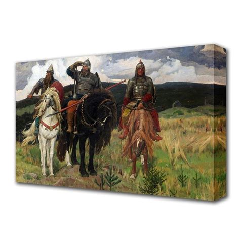 Картина на холсте Topposters "Три богатыря", 60х100 см - купить по ...