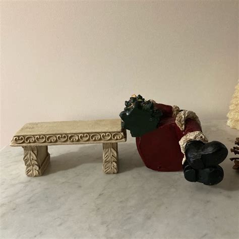 Holiday Vintage Shelf Sitter Santa Claus Sitting On Bench Poshmark