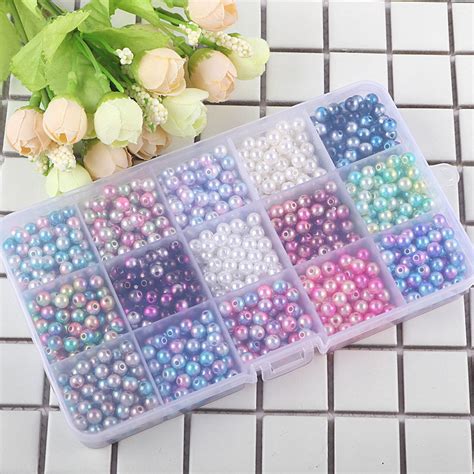 Cross Border Hot Sell Perforated ABS Imitation Pearl Set 6 8 10mm Round Plastic Beads Loose