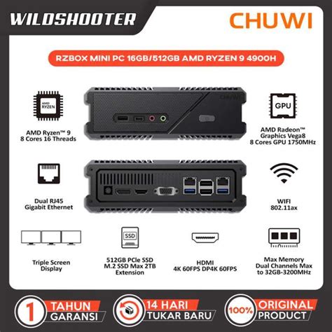 Promo Chuwi Rzbox Mini Pc 16gb/512gb Amd Ryzen 9 4900h Processor Diskon ...