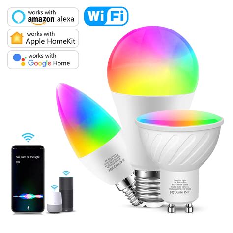 Умная Светодиодная лампа Homekit E14 GU10 E27 RGBW, LED лампа для ...