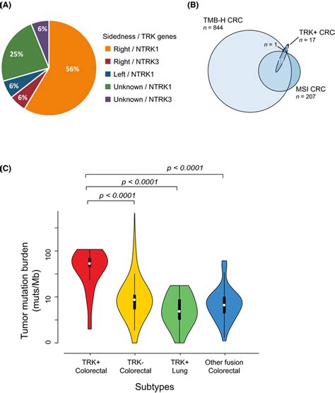 Ntrk Fusions In Colorectal Cancer A Colon Tumor Site B Venn