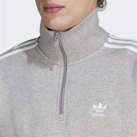 Adidas Man Adicolor Classics 3 Stripes Half Zip Sweatshirt Medium Grey