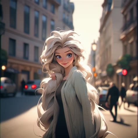 Premium AI Image There Is A Woman With Long Blonde Hair And Blue Eyes Generative Ai