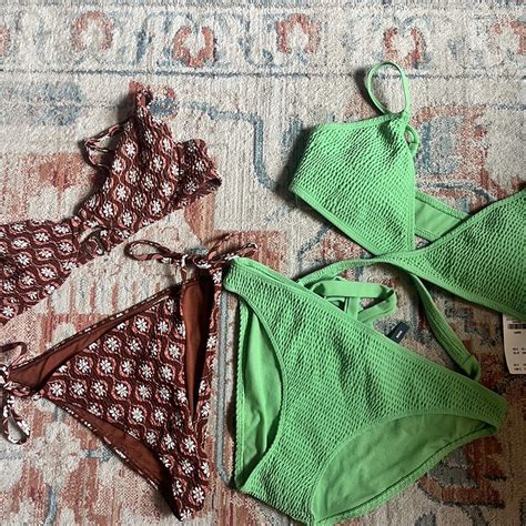 Hollister Bikini Brown One Is Sold Green Is Depop