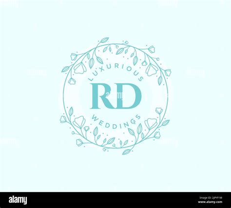 Rd Initials Letter Wedding Monogram Logos Template Hand Drawn Modern