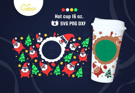 Santa Claus Funny Hot Cup 16oz SVG Graphic By Crabsiri Creative Fabrica