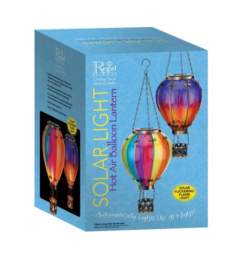 Hot Air Balloon Solar Lantern Rainbow Large
