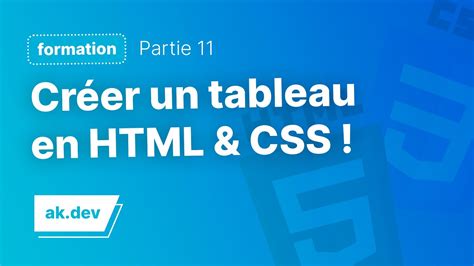 Comment créer des tableaux en HTML CSS facilement YouTube