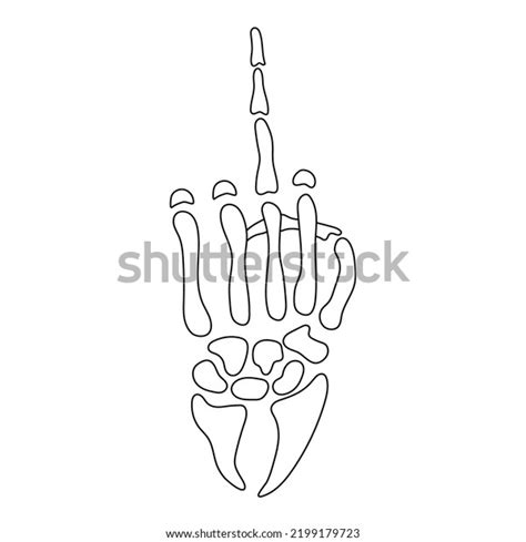 Skeleton Hand Showing Fuck Vector Illustration เวกเตอรสตอก ปลอดคาลขสทธ