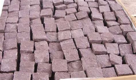 Cube Stone Landscaping Stones G Red Granite Cubes For Pavings