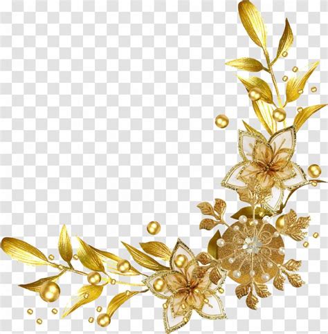 Gold Flower Clip Art Borders and Frames Picture