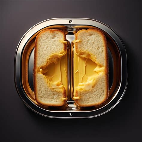 Premium Photo A Grilled Cheese Sandwich Cuts In Half In The Middle In