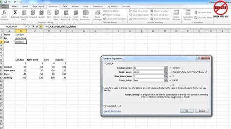 Excel Combining Hlookup And Vlookup Youtube