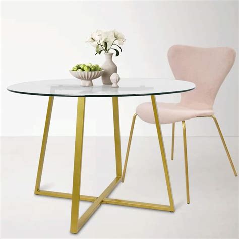 Round Glass Dining Table Gold On Sale Bed Bath And Beyond 32273228