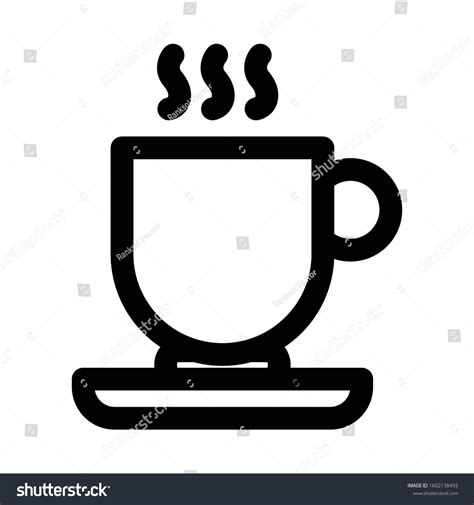 Hot Tea Outline Bold Vector Icon Stock Vector Royalty Free 1602138493 Shutterstock