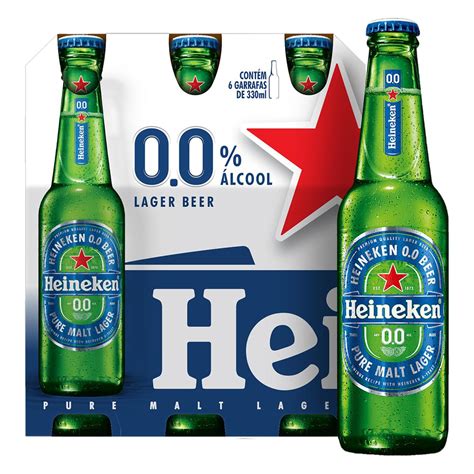 Cerveja Lager Premium Puro Malte Zero Lcool Heineken Garrafa Ml